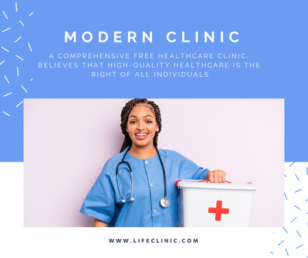 Modèle de visuel Clinic Services Offer with Nurse - Facebook