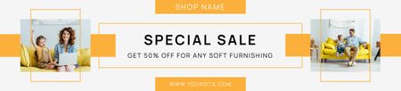 Ontwerpsjabloon van Ebay Store Billboard van Speciale verkoop van meubels voor het hele gezin