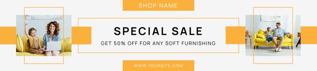 Ontwerpsjabloon van Ebay Store Billboard van Special Sale of Furniture for All Family