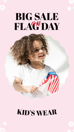 Designvorlage Angebot für Kinderbekleidung zum Unabhängigkeitstag der USA für Instagram Video Story