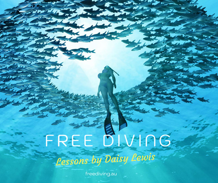 Platilla de diseño Diving Courses Announcement Facebook