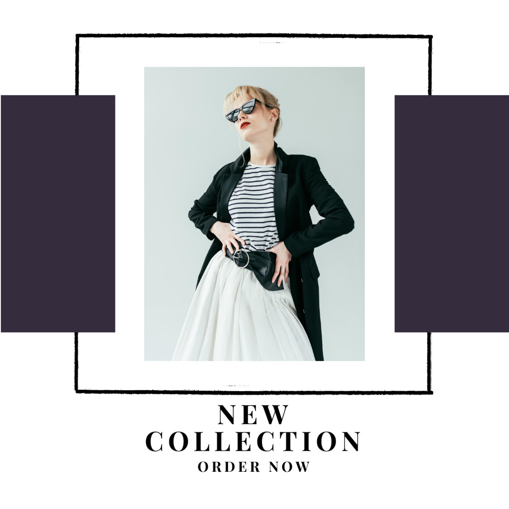 Designvorlage Contemporary Fashion Collection Offer with Sunglasses für Instagram