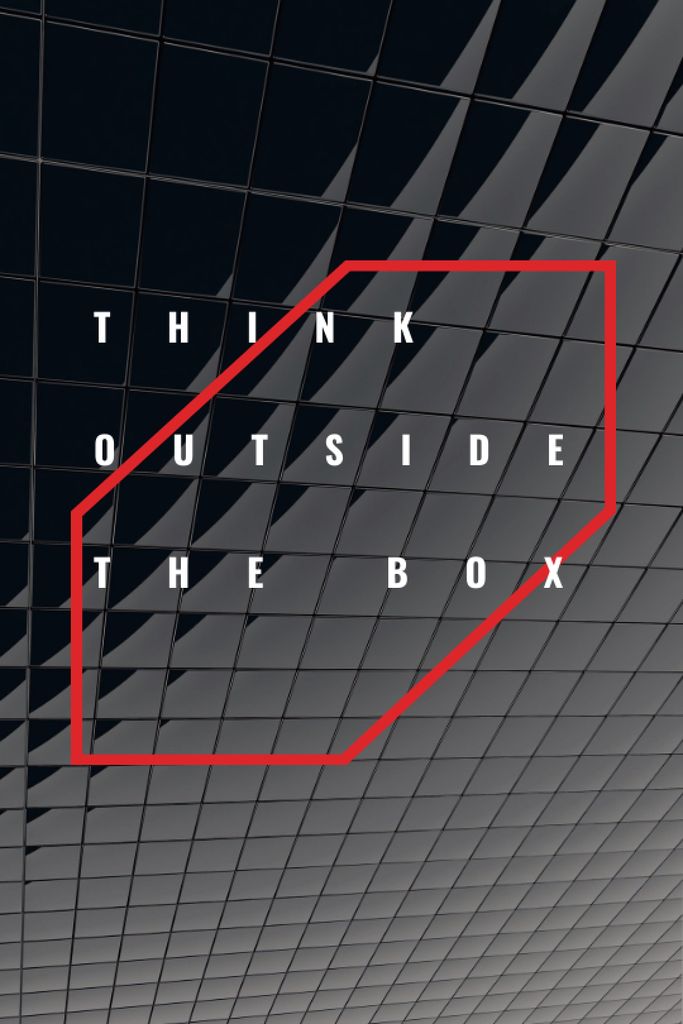 Designvorlage Think outside the box Quote on black tiles für Tumblr
