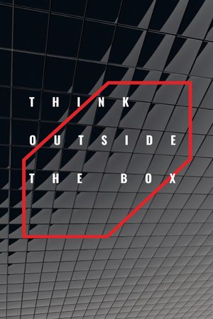 ボックスの外側で考える黒のタイルで引用する Tumblrデザインテンプレート