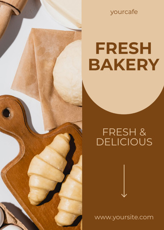 Fresh Bakery Offer on Brown Flayer Design Template