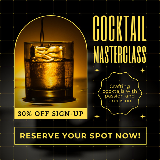 Craft Cocktails with Discount at Masterclass Instagram Πρότυπο σχεδίασης