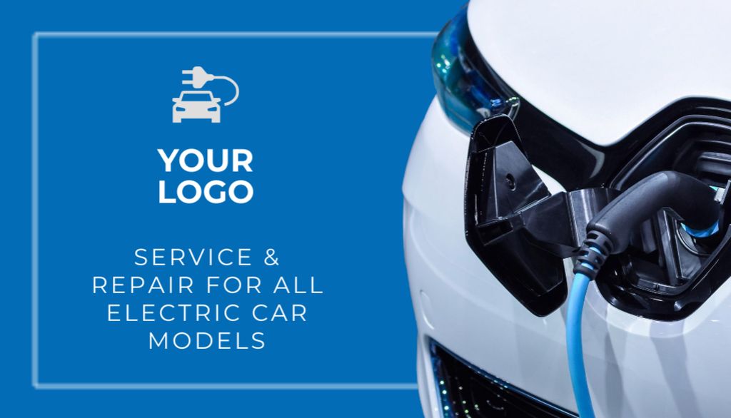 Modèle de visuel Car Service for Electric Vehicles - Business Card US