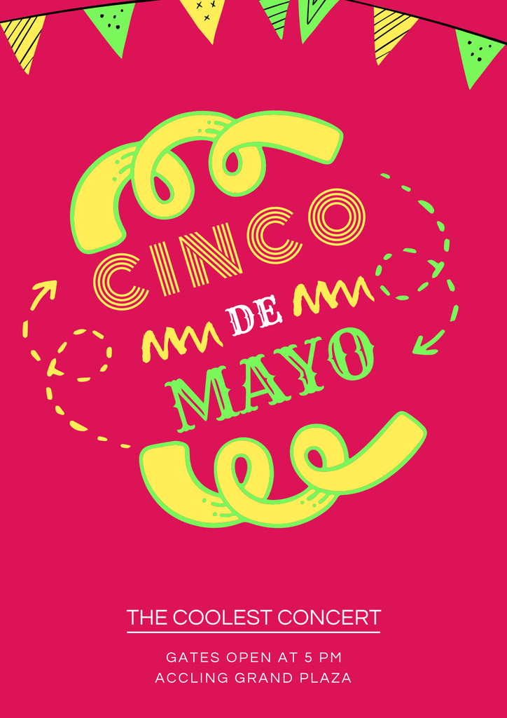 Cinco De Mayo Celebration in Pink Colors Poster Πρότυπο σχεδίασης