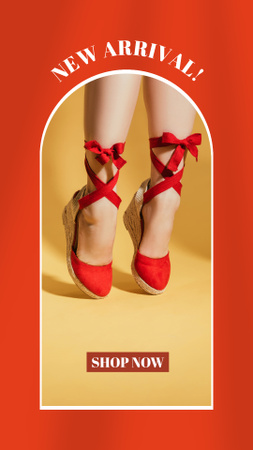 Announcement of New Arrival of Goods in Shoe Store Instagram Story Modelo de Design