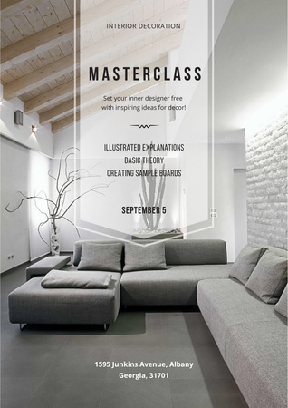 Masterclass of Interior decoration Poster Šablona návrhu