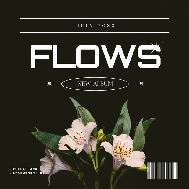 Beautiful Bouquet of Flowers Album Cover Design Template