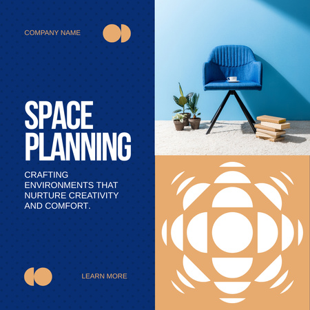 Plantilla de diseño de Servicios de planificación de espacios arquitectónicos Instagram AD 