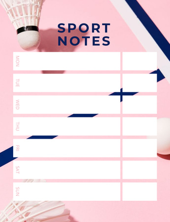 Plantilla de diseño de Espacios en blanco para notas deportivas Notepad 107x139mm 