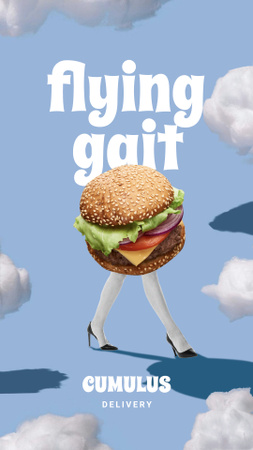 Designvorlage Funny Ad of Food Delivery für Instagram Story