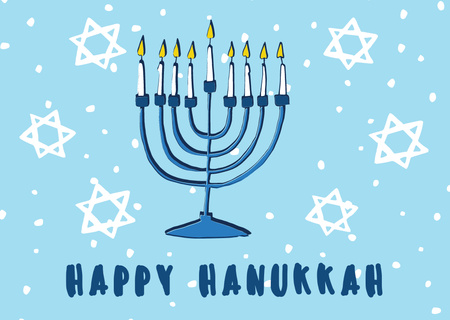 Happy Hanukkah greeting card Postcard Design Template