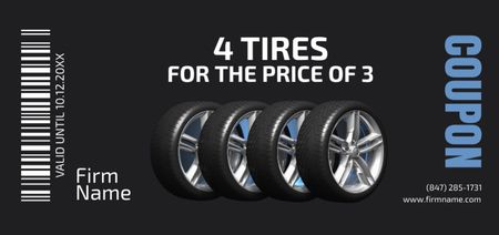 Special Offer of Car Tires Coupon Din Large Design Template