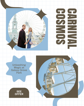 Unmissable Carnival Promotion In Amusement Park With Ferris Wheel Instagram Post Vertical Design Template