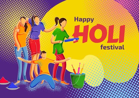Szablon projektu Indian Holi festival celebration Postcard