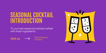 Offer to Try New Seasonal Cocktails Twitter Design Template