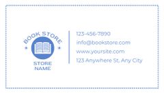 Simple Blue and White Ad of Bookstore