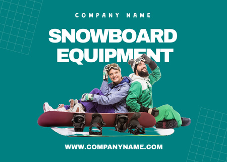 Plantilla de diseño de Snowboard Equipment Sale Offer Card 