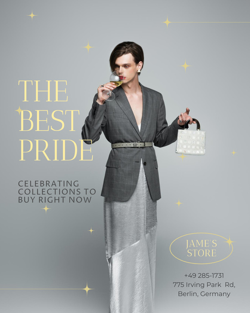 Plantilla de diseño de Elegant Pride Month Celebrating With Outfits Collection Sale Offer Poster 16x20in 