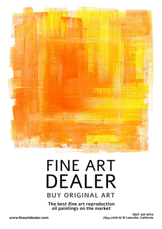 Fine Art Dealer Ad Poster A3 Design Template