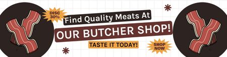 Bacon de alta qualidade no mercado de carne Twitter Modelo de Design