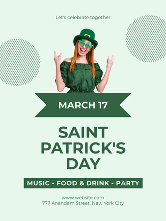 St. Patrick's Day Party Invitation Poster US Design Template