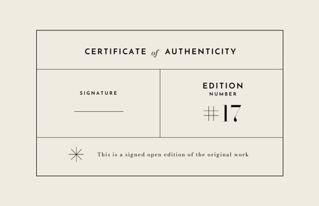 Award of Authenticity Certificate 5.5x8.5in Design Template
