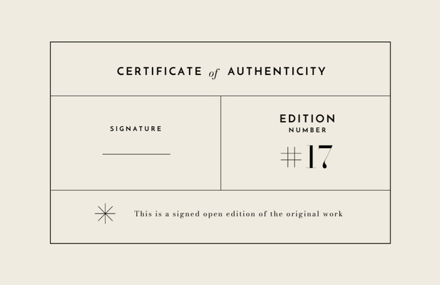 Award of Authenticity with Number Certificate 5.5x8.5in Modelo de Design