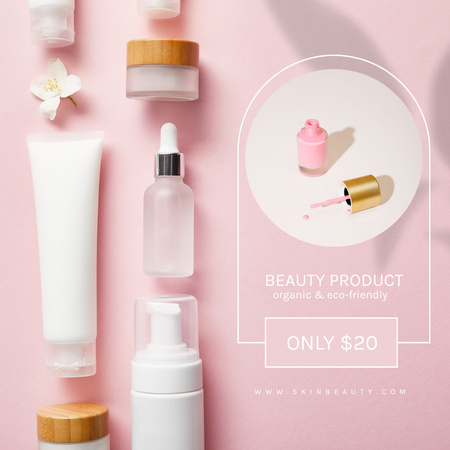 Bargain Price Offer for Beauty Products on Pink Instagram Design Template