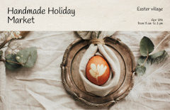 Awesome Handmade Easter Market Announcement In Beige