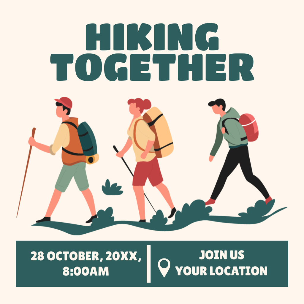 Modèle de visuel Hiking Inspiration with Tourists - Instagram