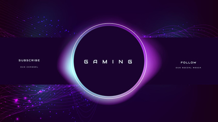 Gaming on Blue Background Youtube Design Template