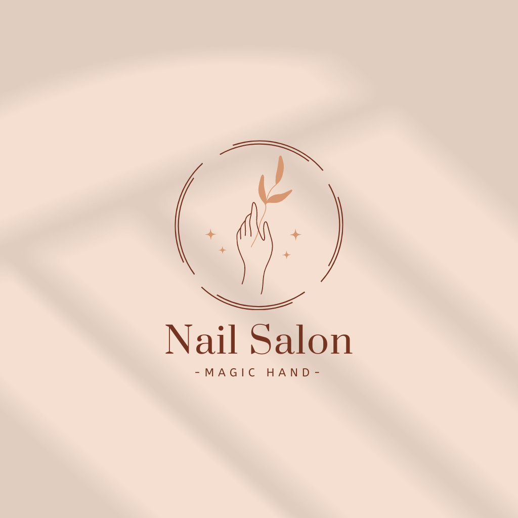 Relaxing Salon Services for Nails Logo Design Template
