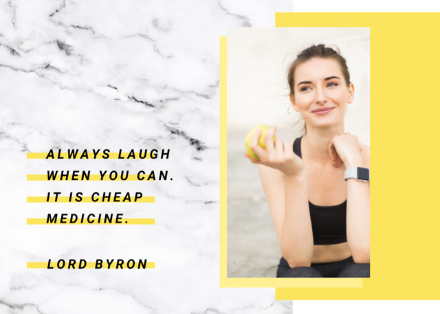 Wisdom About Health And Laugh Postcard 5x7in Design Template