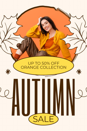 Designvorlage Rabatt auf die Autumn Orange Collection für Pinterest
