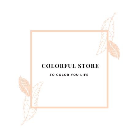 Template di design Store Ad with Leaves Illustration Logo