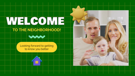 Ontwerpsjabloon van Full HD video van Hartelijk gefeliciteerd met het nieuwe huis voor het gezin