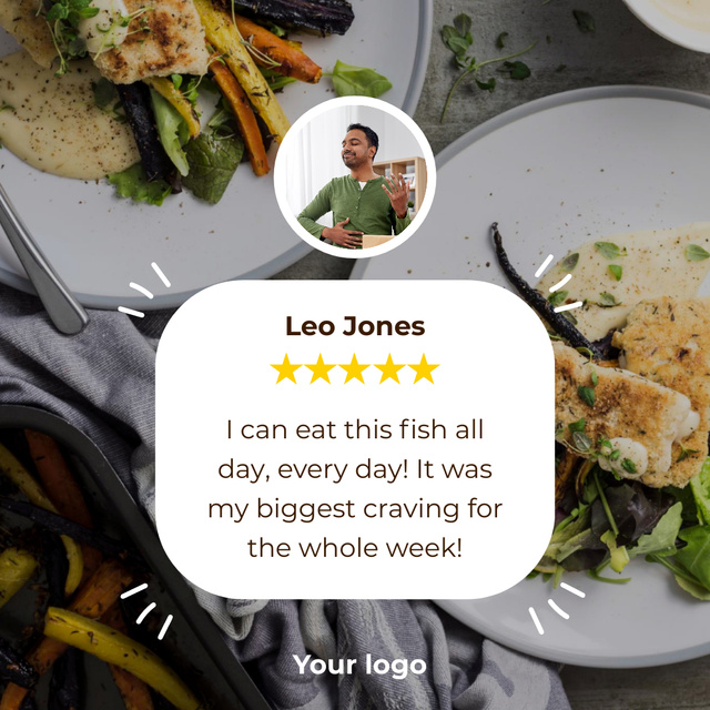 Customer's Review about Dish Instagram Šablona návrhu