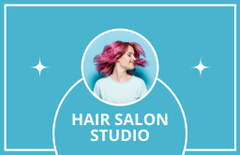 Beauty Salon Special Offer with Woman with Pink Hairstyle