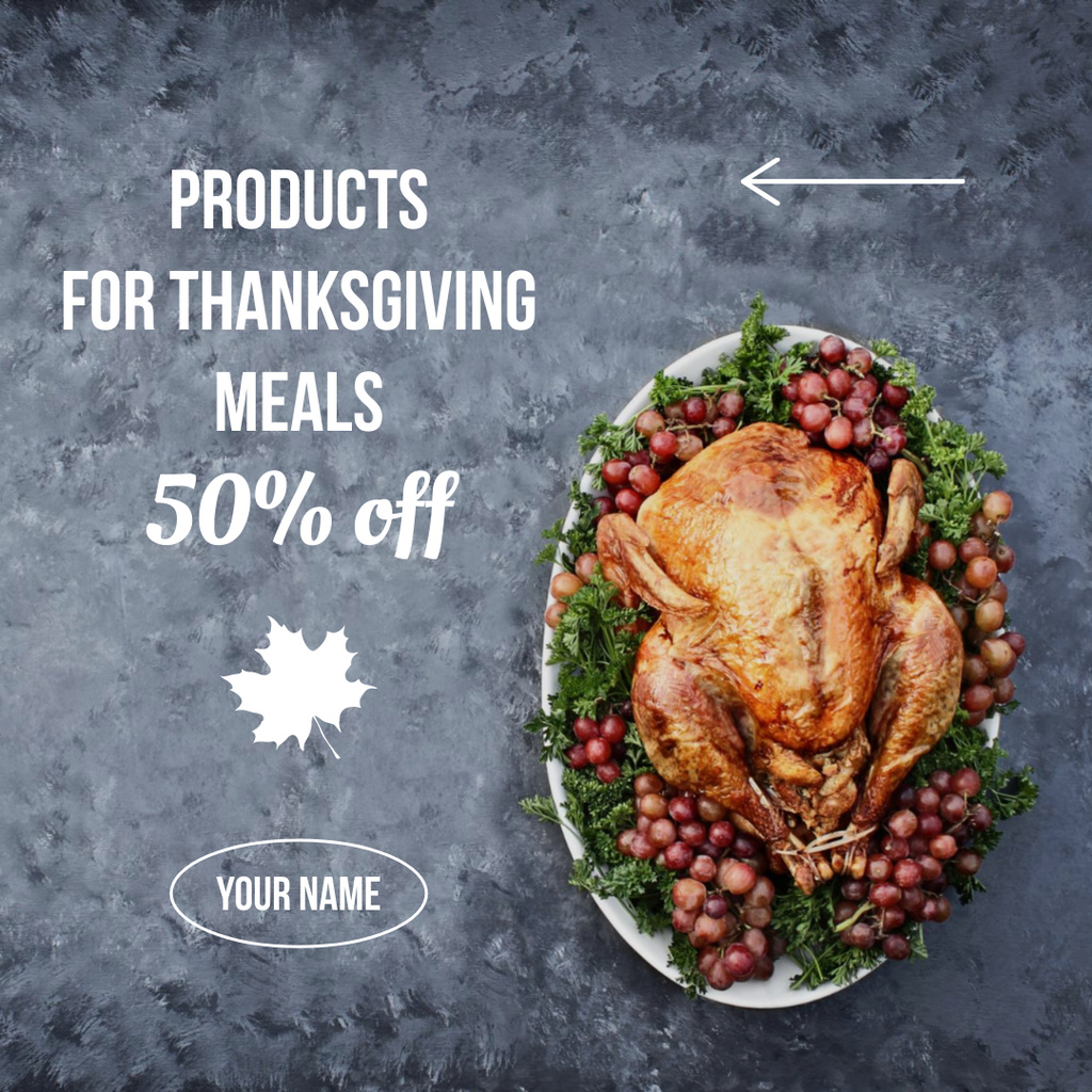 Products for Thanksgiving Meals Instagram tervezősablon