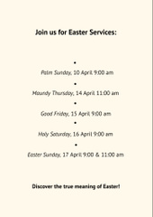 Simple Ad of Easter Service