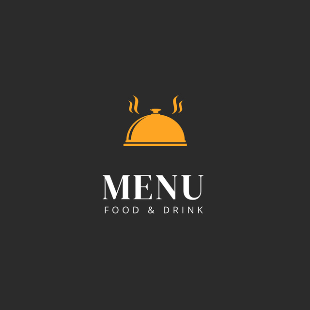 Hot Dish Served With Emblem Logo 1080x1080px Tasarım Şablonu