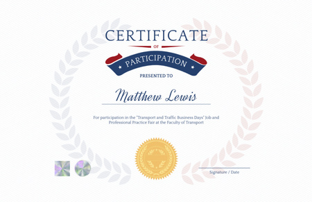Award for Participation in Business Fair Certificate 5.5x8.5in Design Template