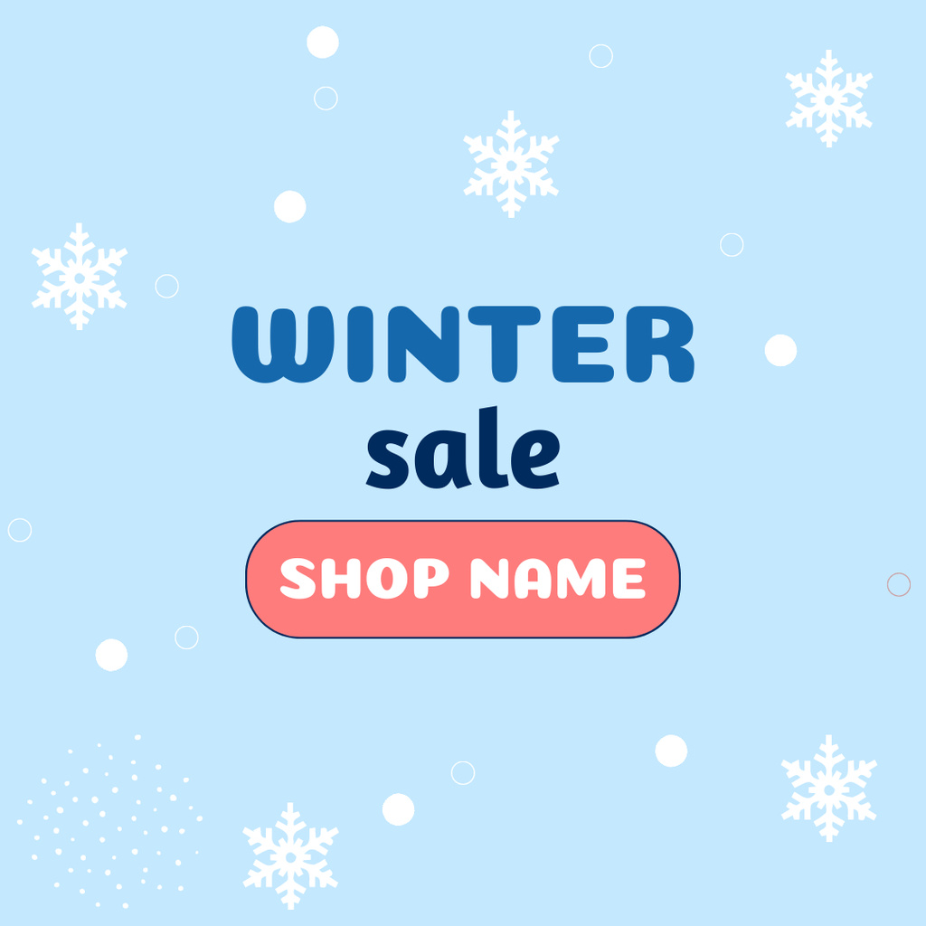 Winter Sale Announcement on Blue Instagram Tasarım Şablonu