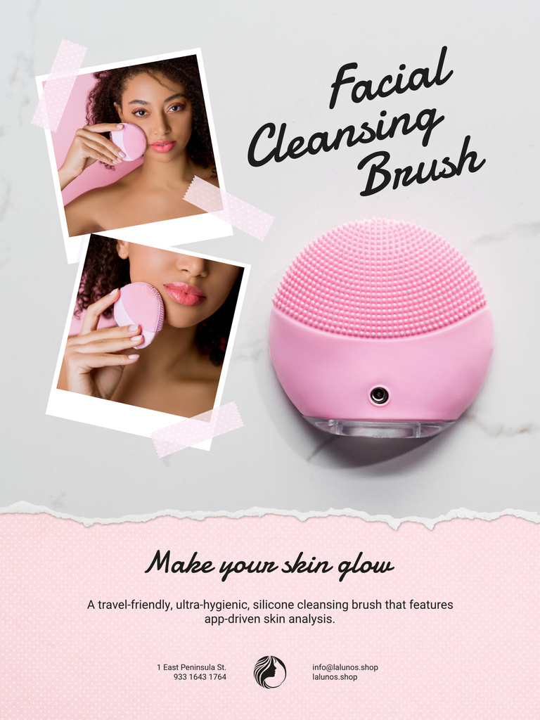 Modèle de visuel Special Offer with Woman applying Facial Cleansing Brush - Poster US