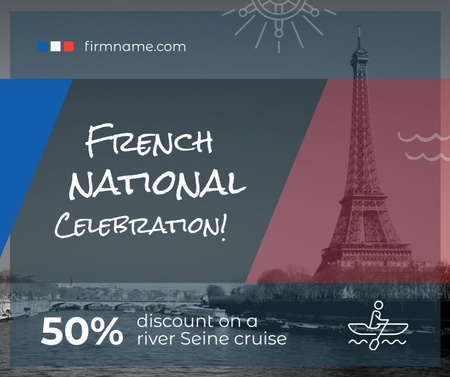 Fransa Günü İndirimi Facebook Tasarım Şablonu