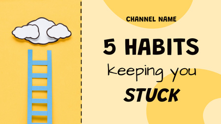Modèle de visuel 5 habitudes qui vous bloquent - Youtube Thumbnail